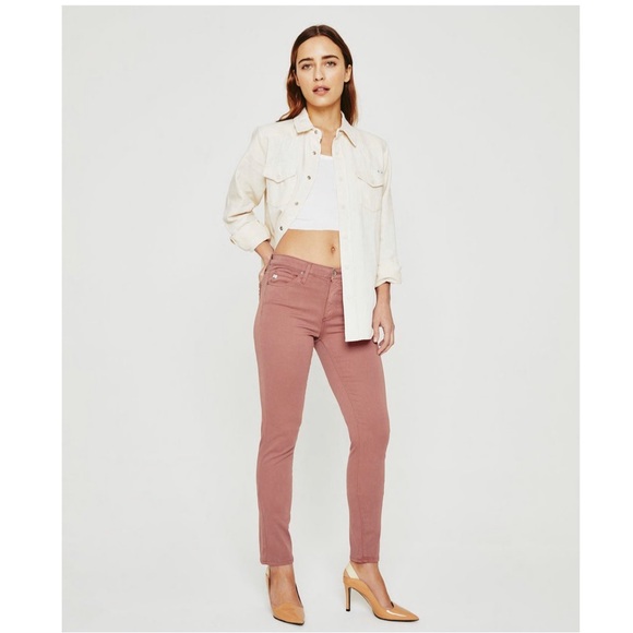 AG Adriano Goldschmeid Dusty Pink The Skinny Corduroy Legging Size 26R - Picture 2 of 12